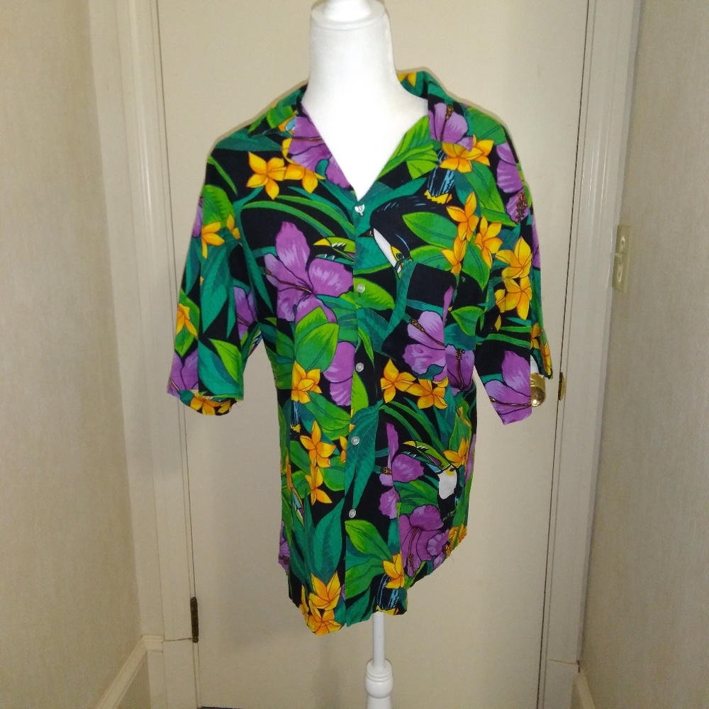 Ripples Tropical Men's Button Down Shirt